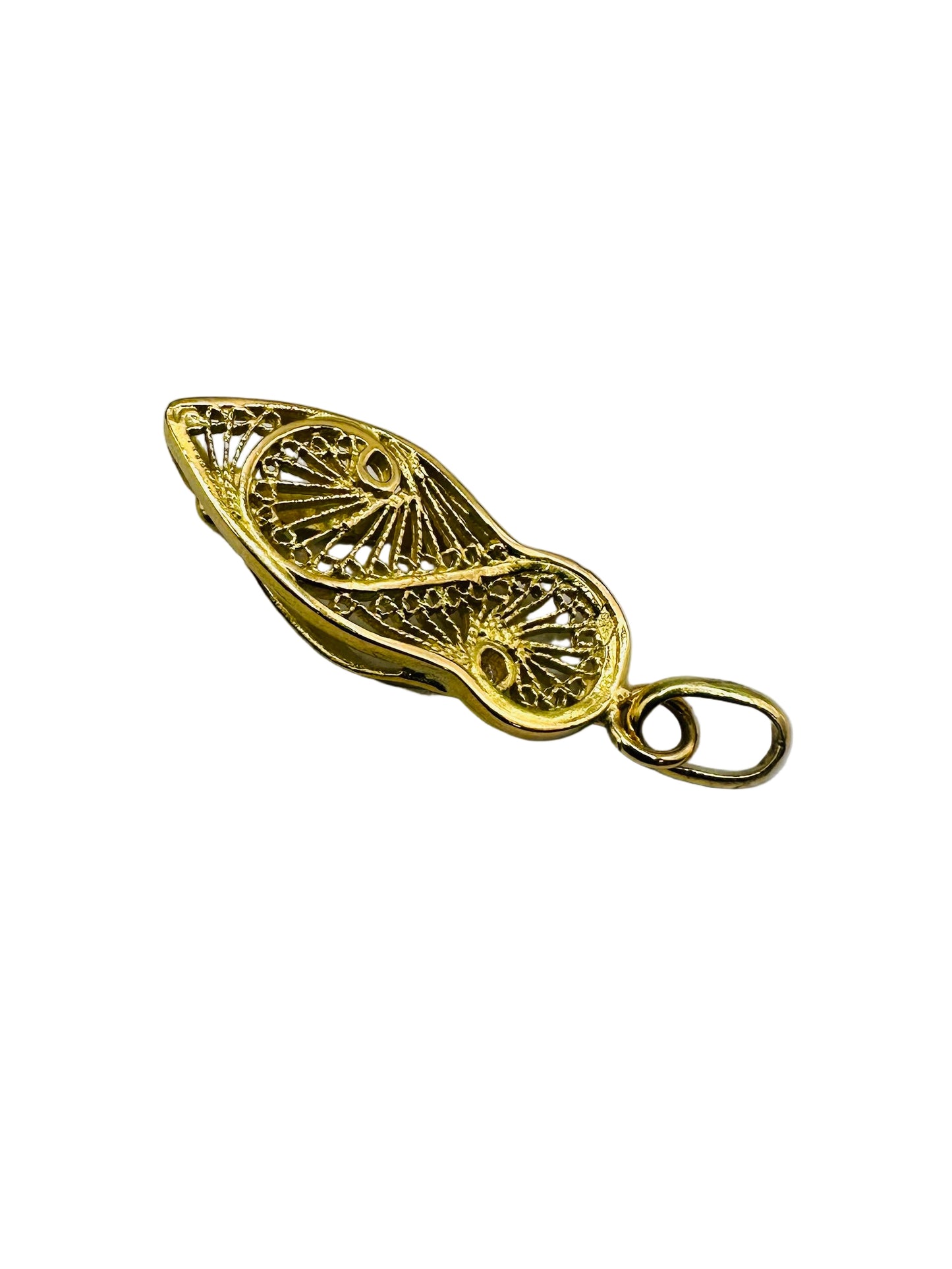 Pendentif tong / babouche en or 18 carats