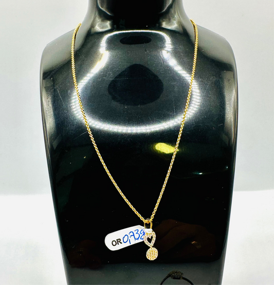 Chaîne & Pendentif Petit Cœur ❣️ Or 750/1000