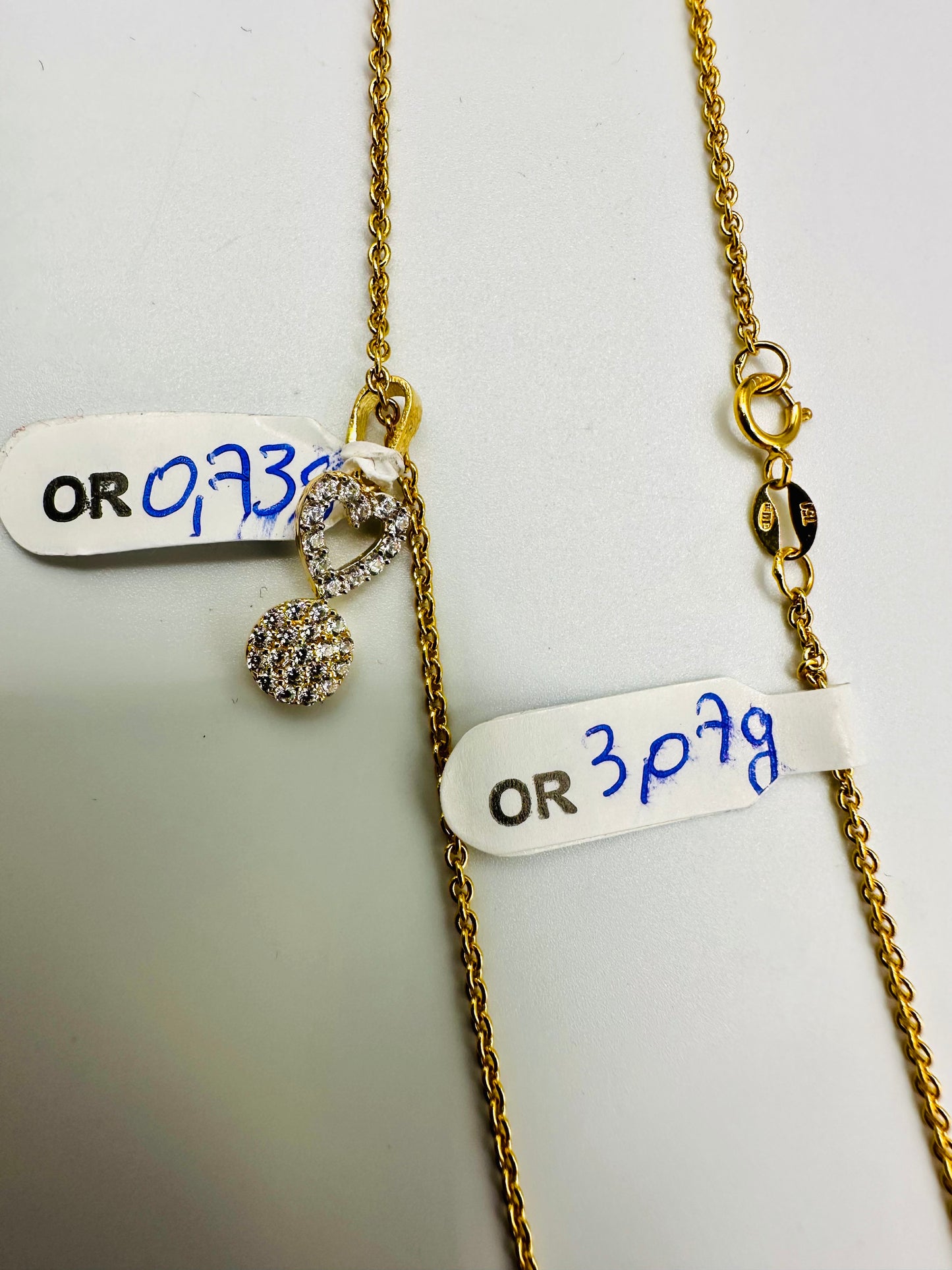 Chaîne & Pendentif Petit Cœur ❣️ Or 750/1000