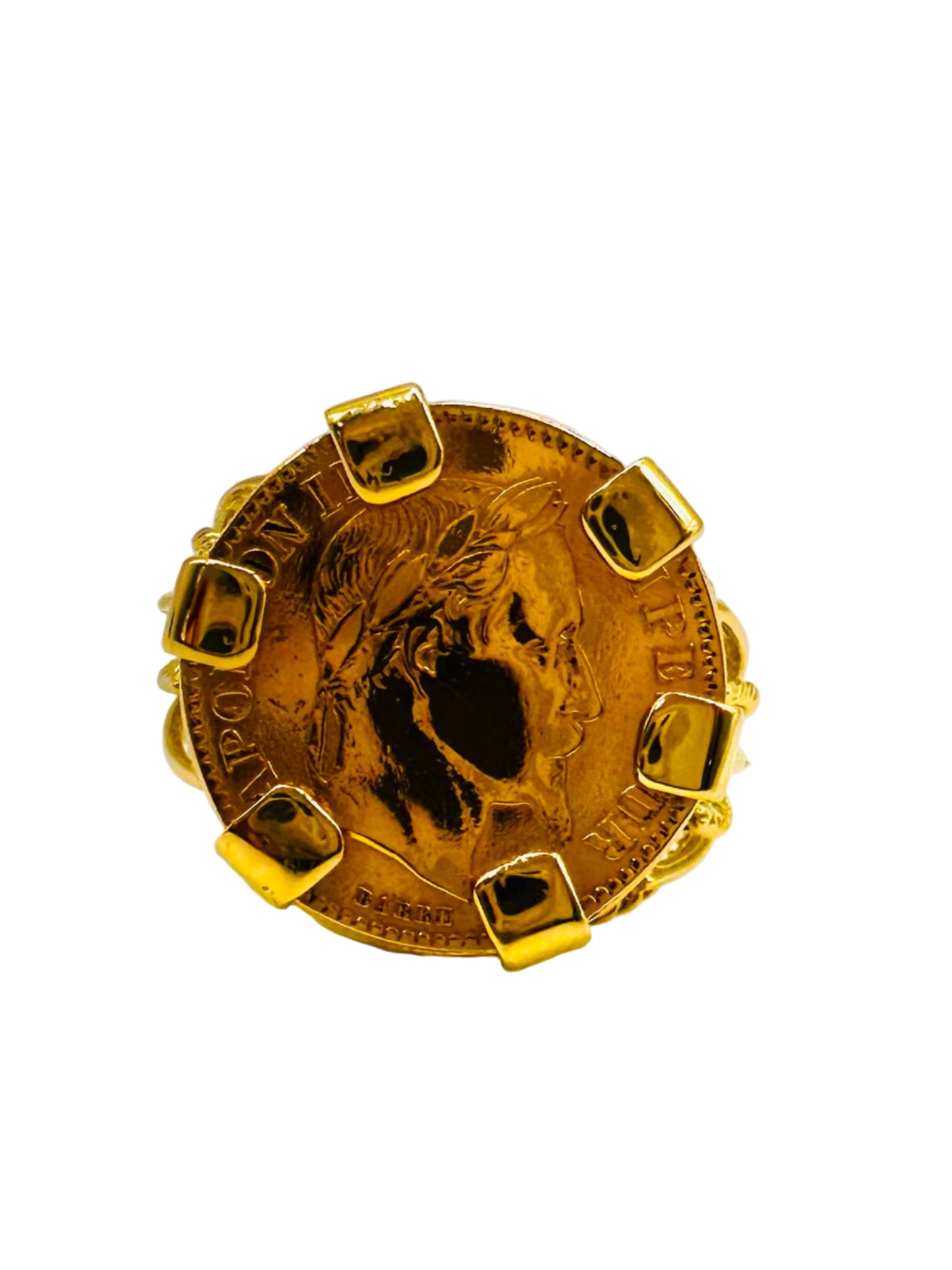 Bague Porte-Pièce “Napoléon” – Or 18 et 21 carats ~ 6 griffes