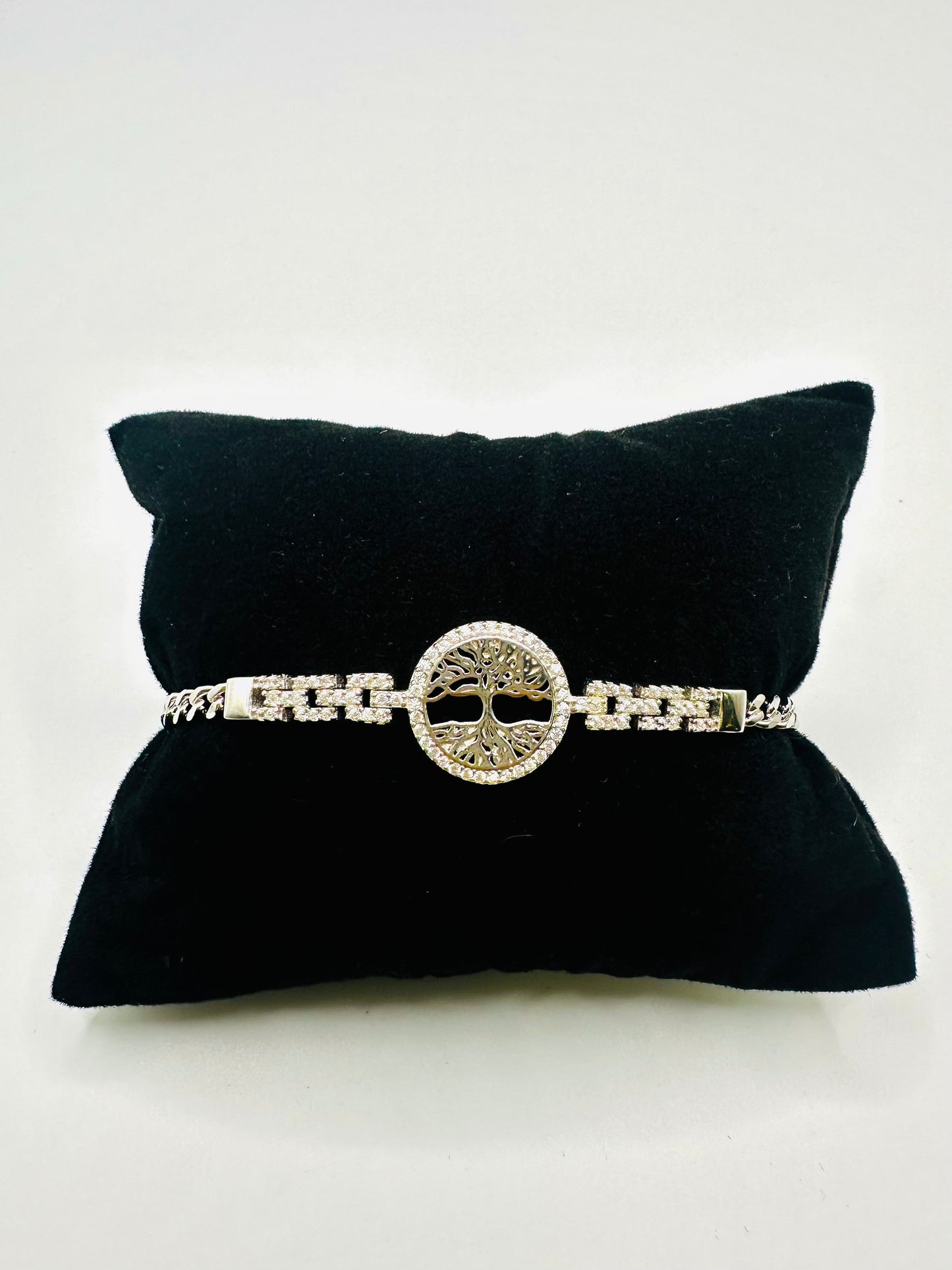 Bracelet Gourmette “Arbre de Noah Perlée ” En Argent 925