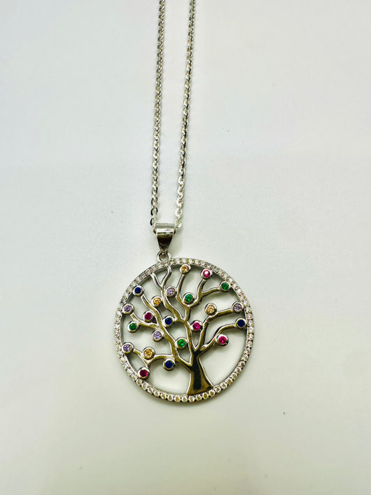 Chaîne en argent 925 avec pendentif arbre de noah