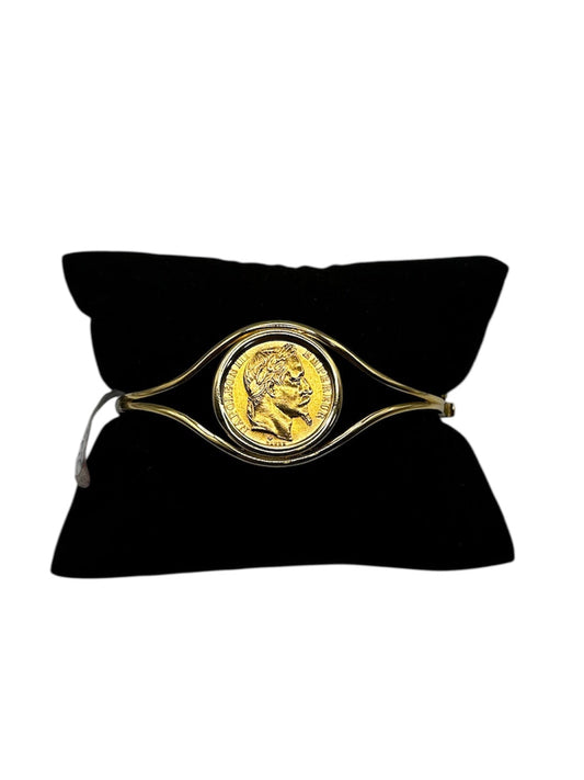 Bracelet porte-pièce « Napoléon »Or 18K & Pièce 20 Francs Or 21,6K
