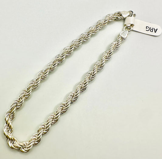 Bracelets homme en argent 925 corda torsadée