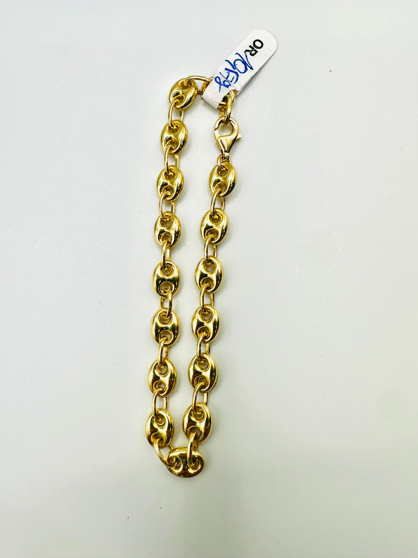 Gourmette maille graine de café Or 750/1000