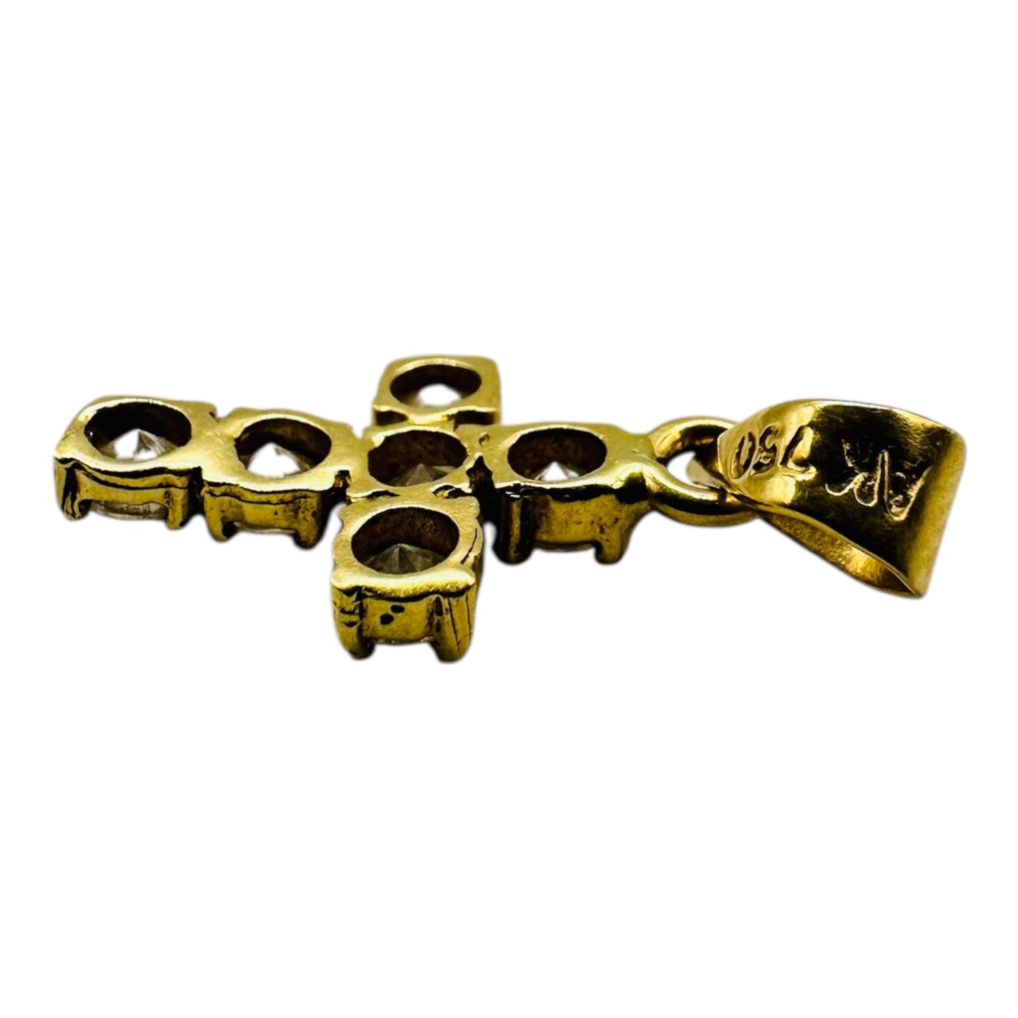 Pendentif Petite Croix Sertie Or 18K