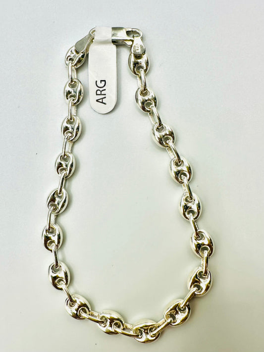 Bracelet homme en argent 925 petites graines de cafés