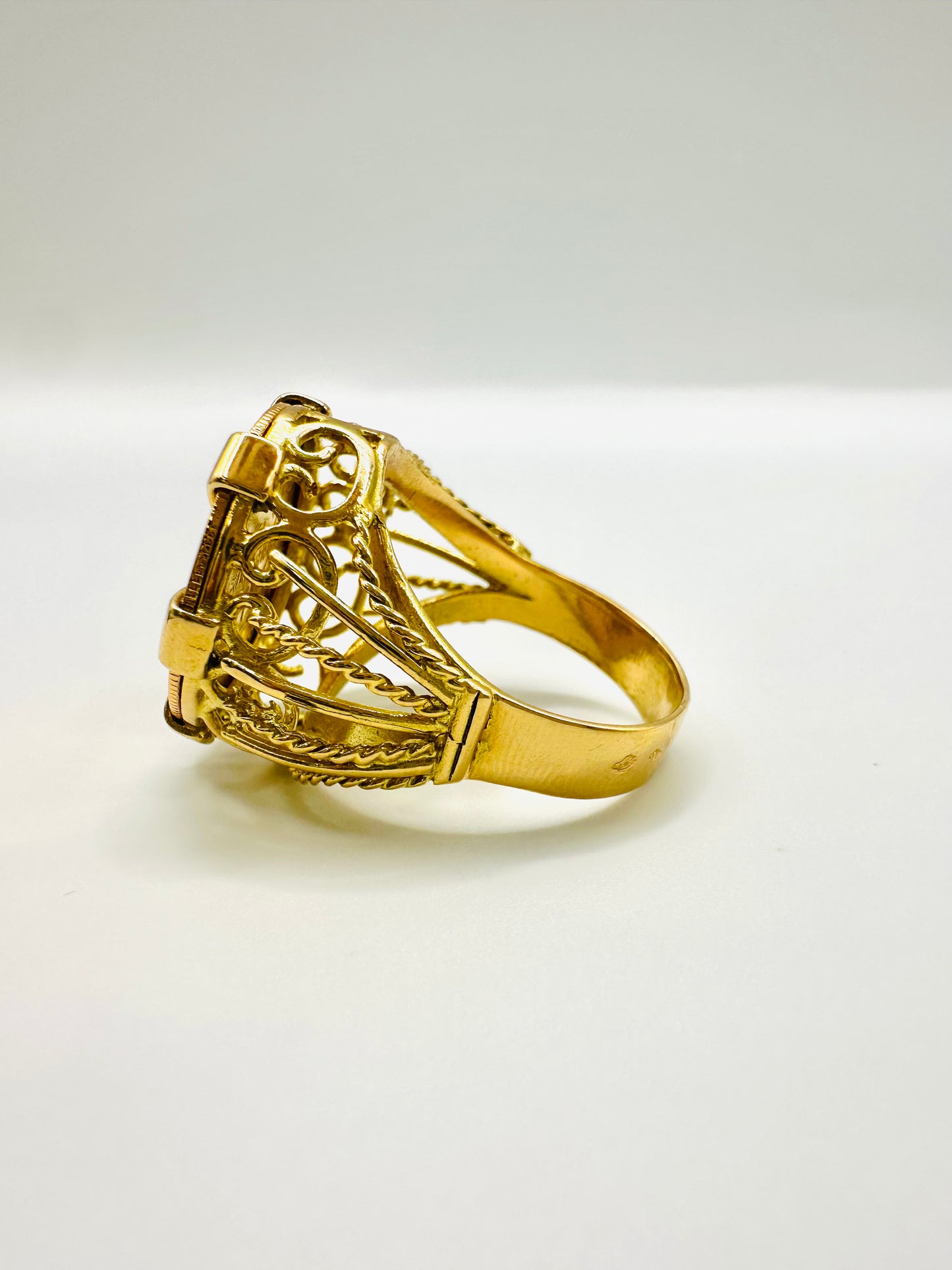 Bague Porte-Pièce “Napoléon” – Or 18 et 21 carats ~ 6 griffes