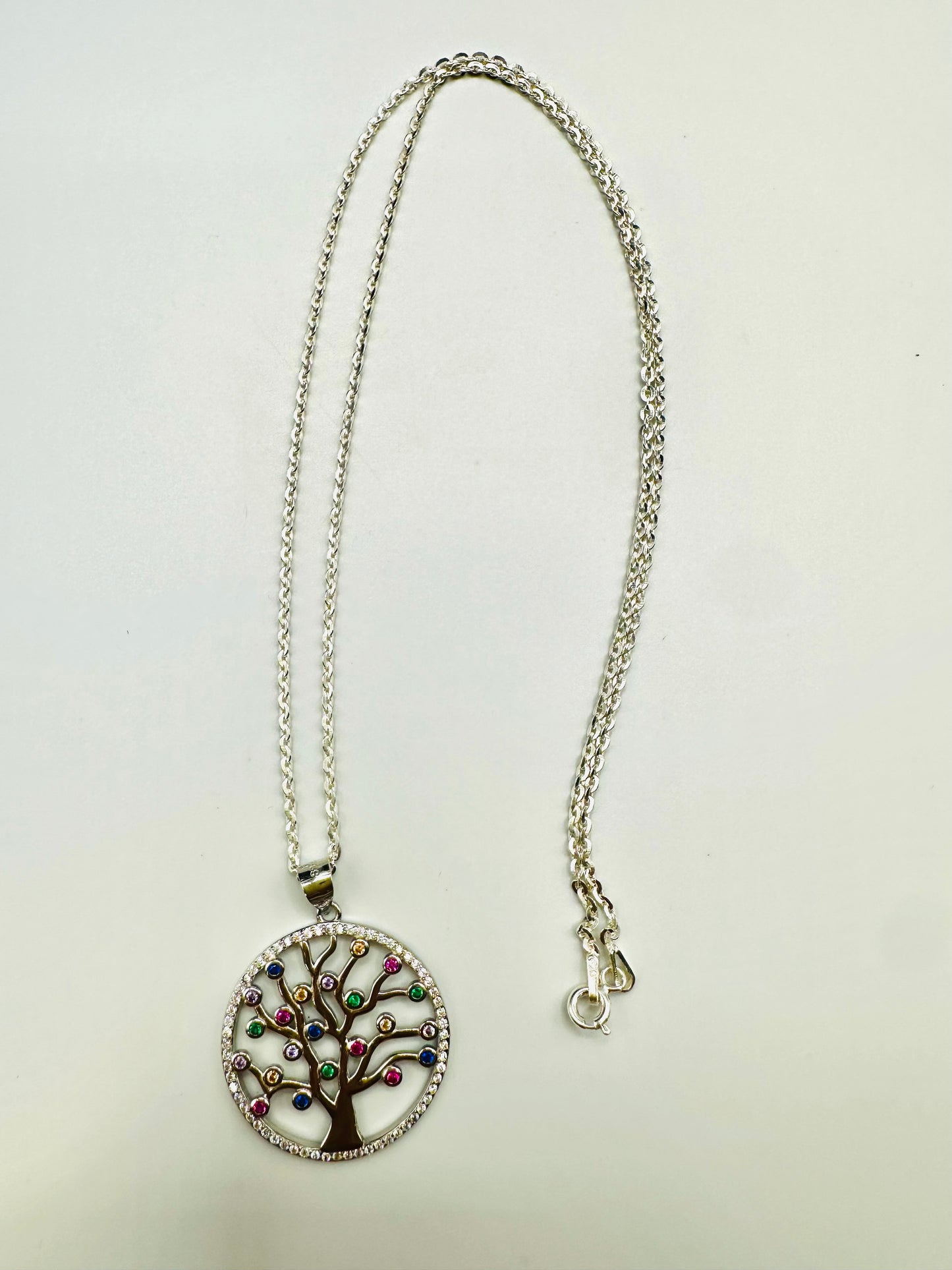 Chaîne en argent 925 avec pendentif arbre de noah