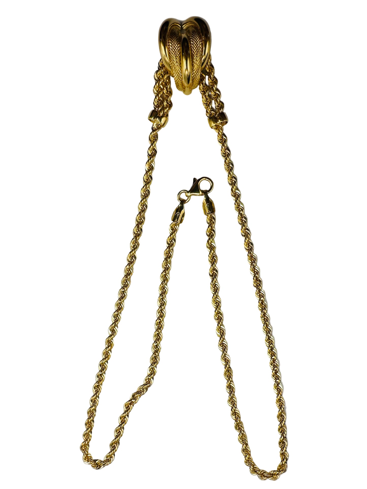 Collier maille corde avec pendentif en or 18 carats