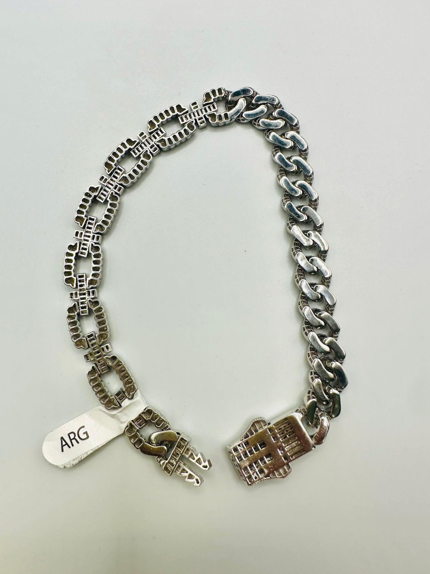 Bracelet Femme en Argent 925 – Design Mixte Rectangles & Maille Monaco