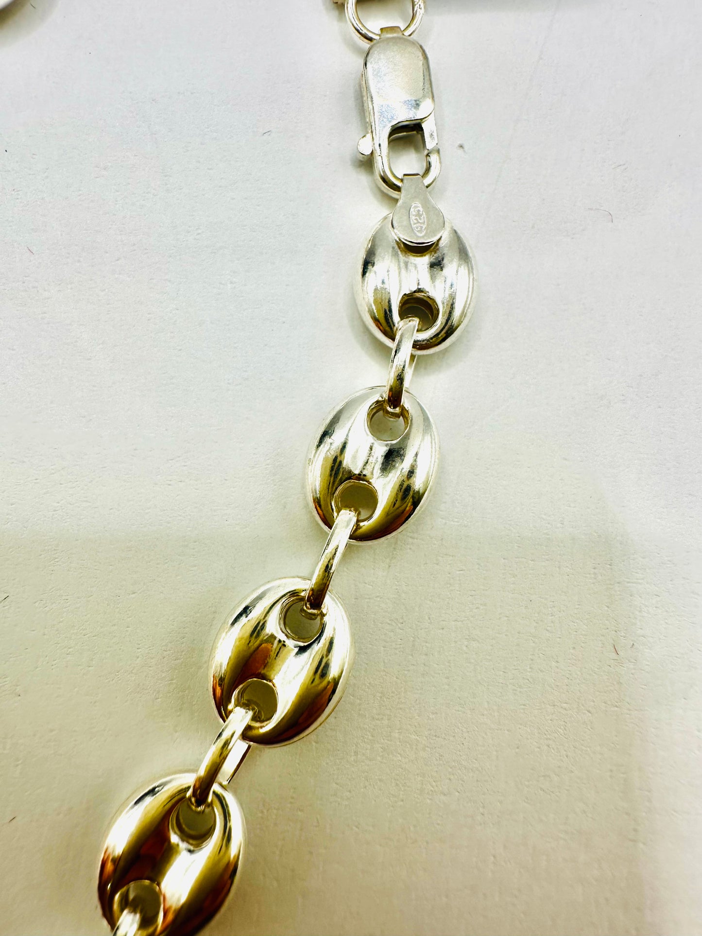 Chaîne homme en argent 925 grandes graines de café
