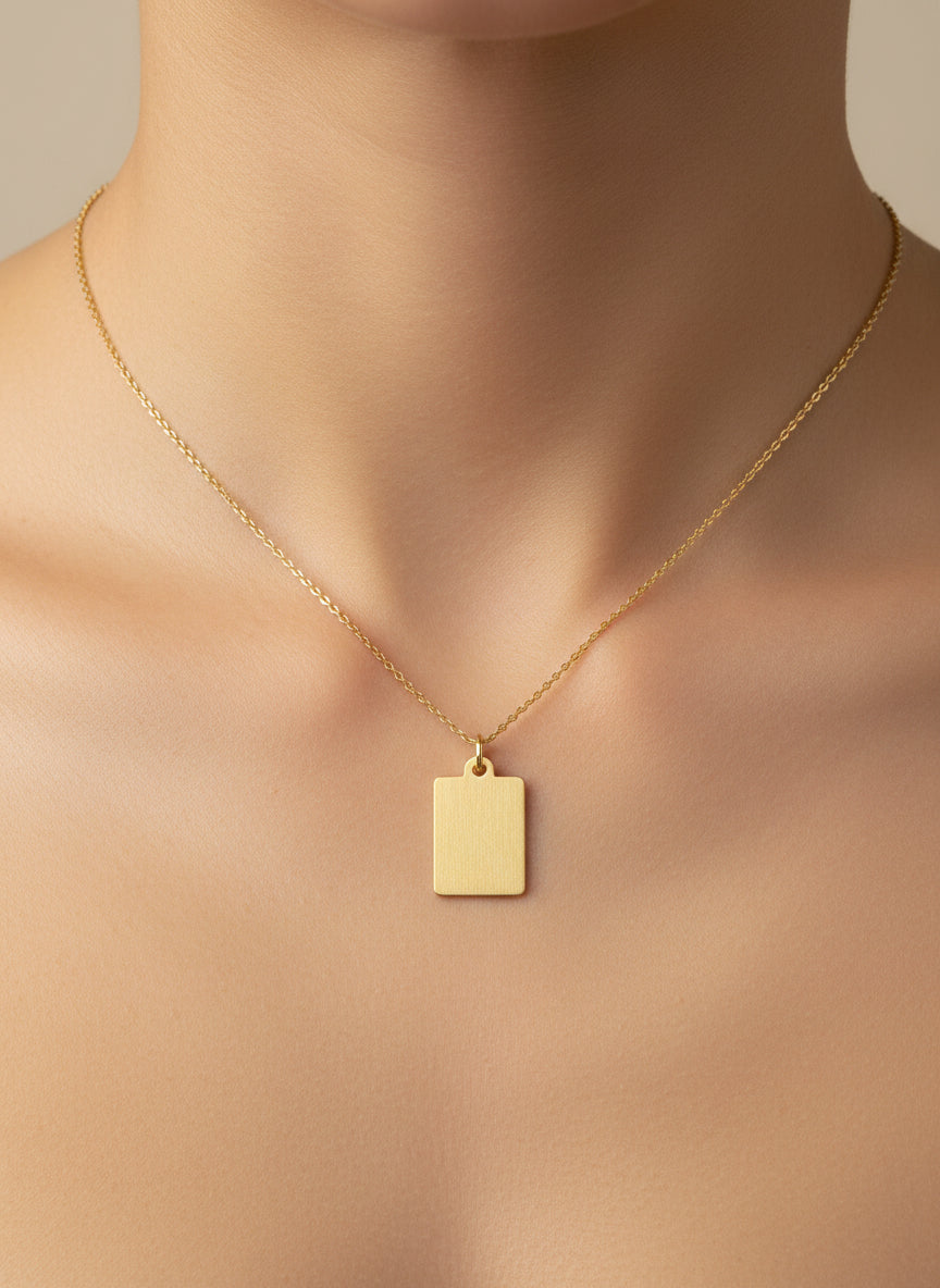 Pendentif plaque d’identité En Or 750/1000