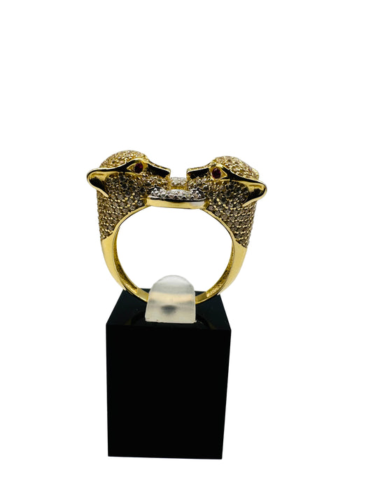 Bague double tête de panthère 🐆 en Or 18 carats