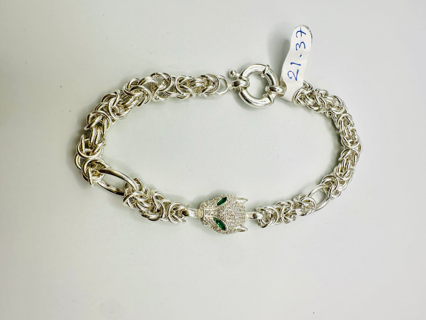 Bracelet Gourmette Léopard En Argent 925
