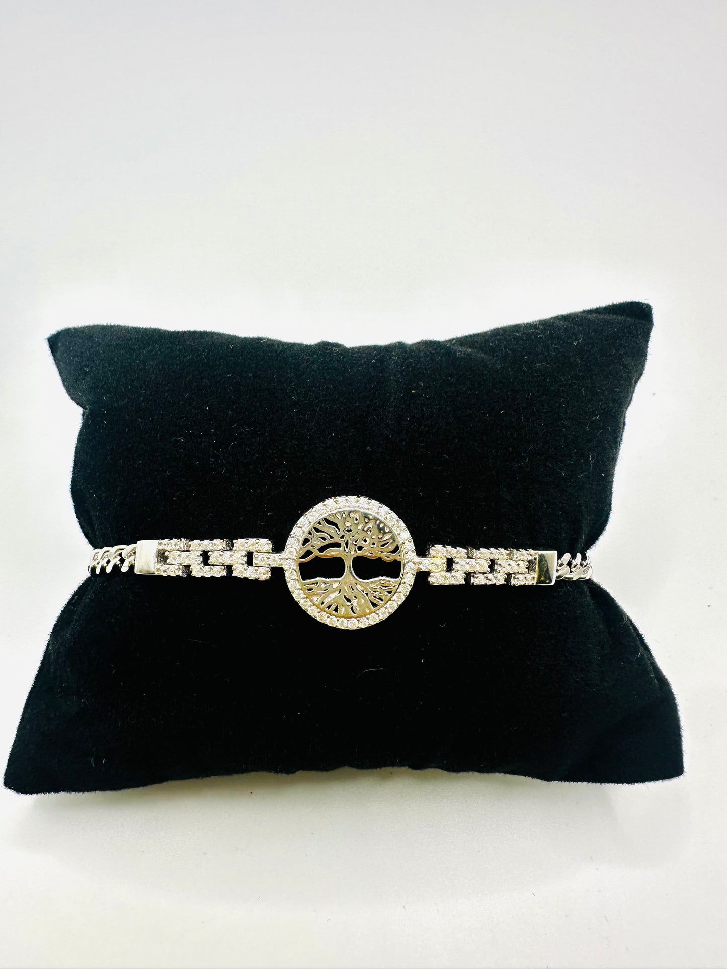 Bracelet Gourmette “Arbre de Noah Perlée ” En Argent 925