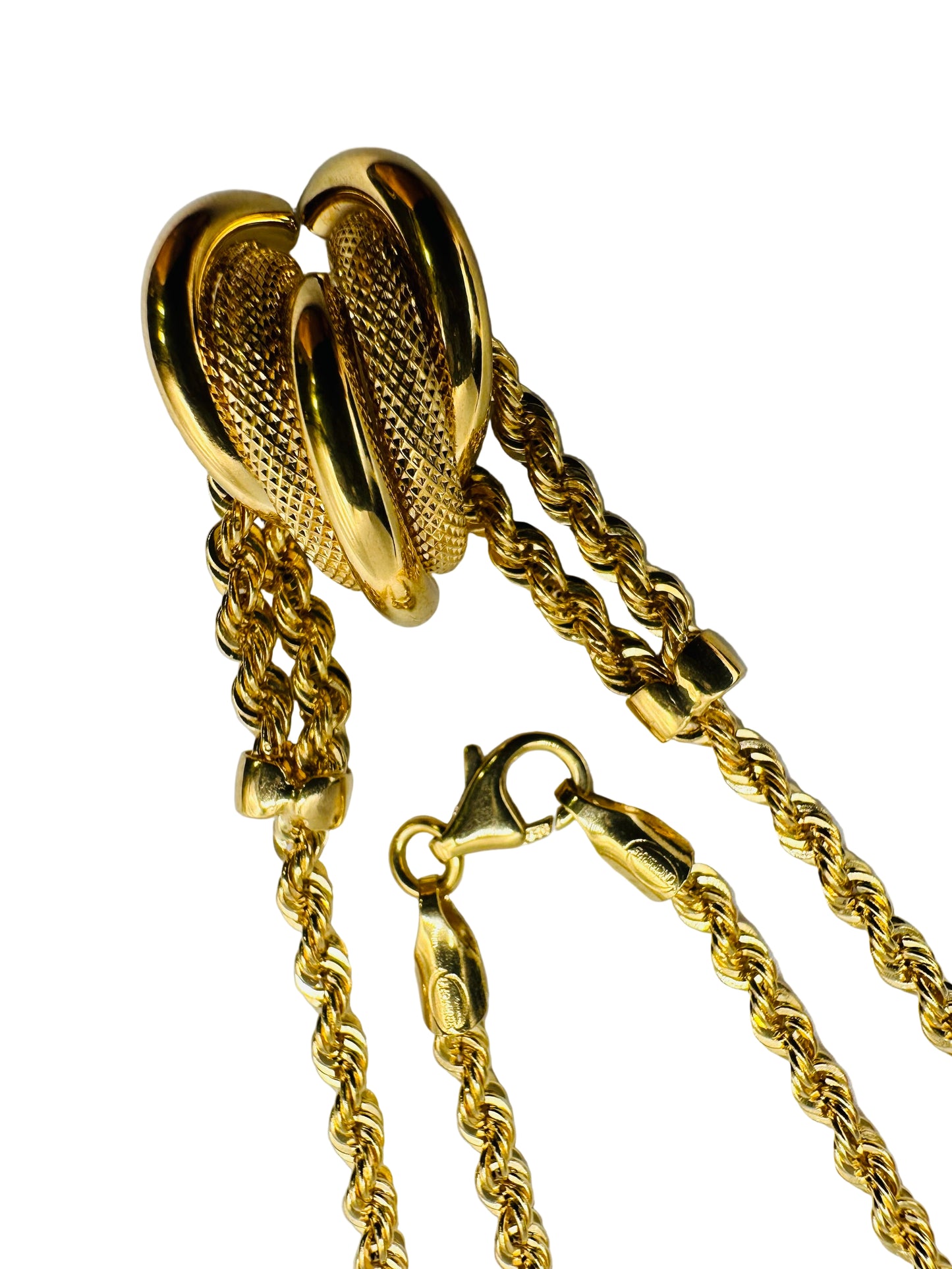 Collier maille corde avec pendentif en or 18 carats