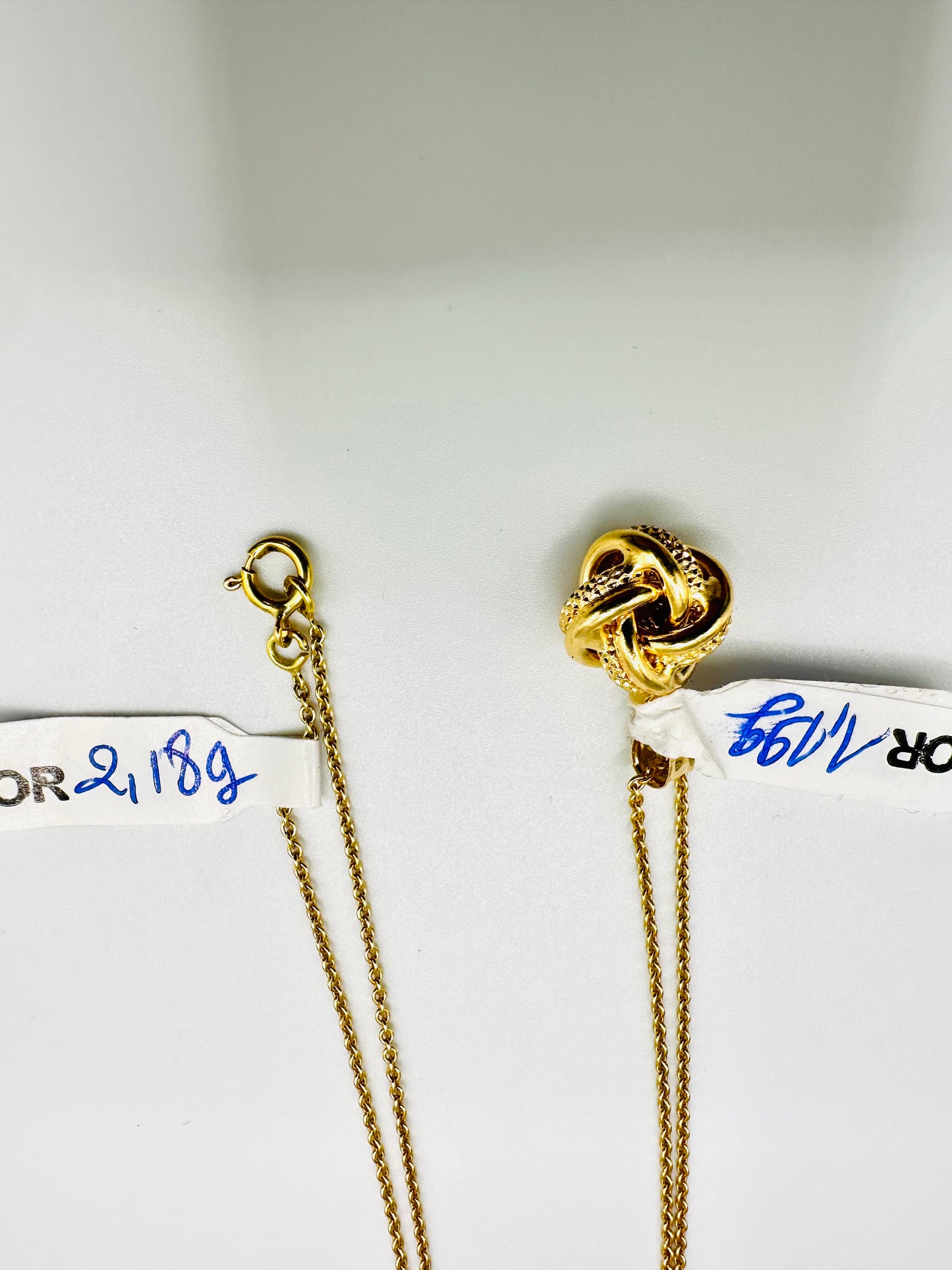 Chaîne & Pendentif Nœud d’Amour Algérien 🎗️Or 750/1000