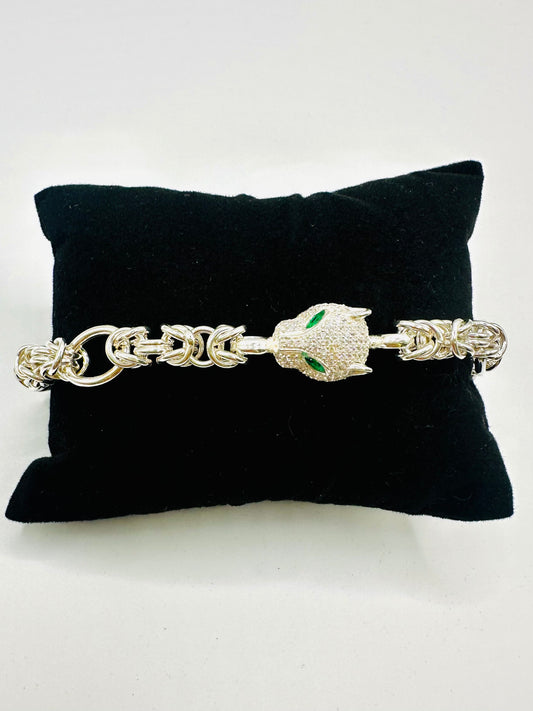 Bracelet Gourmette Léopard En Argent 925