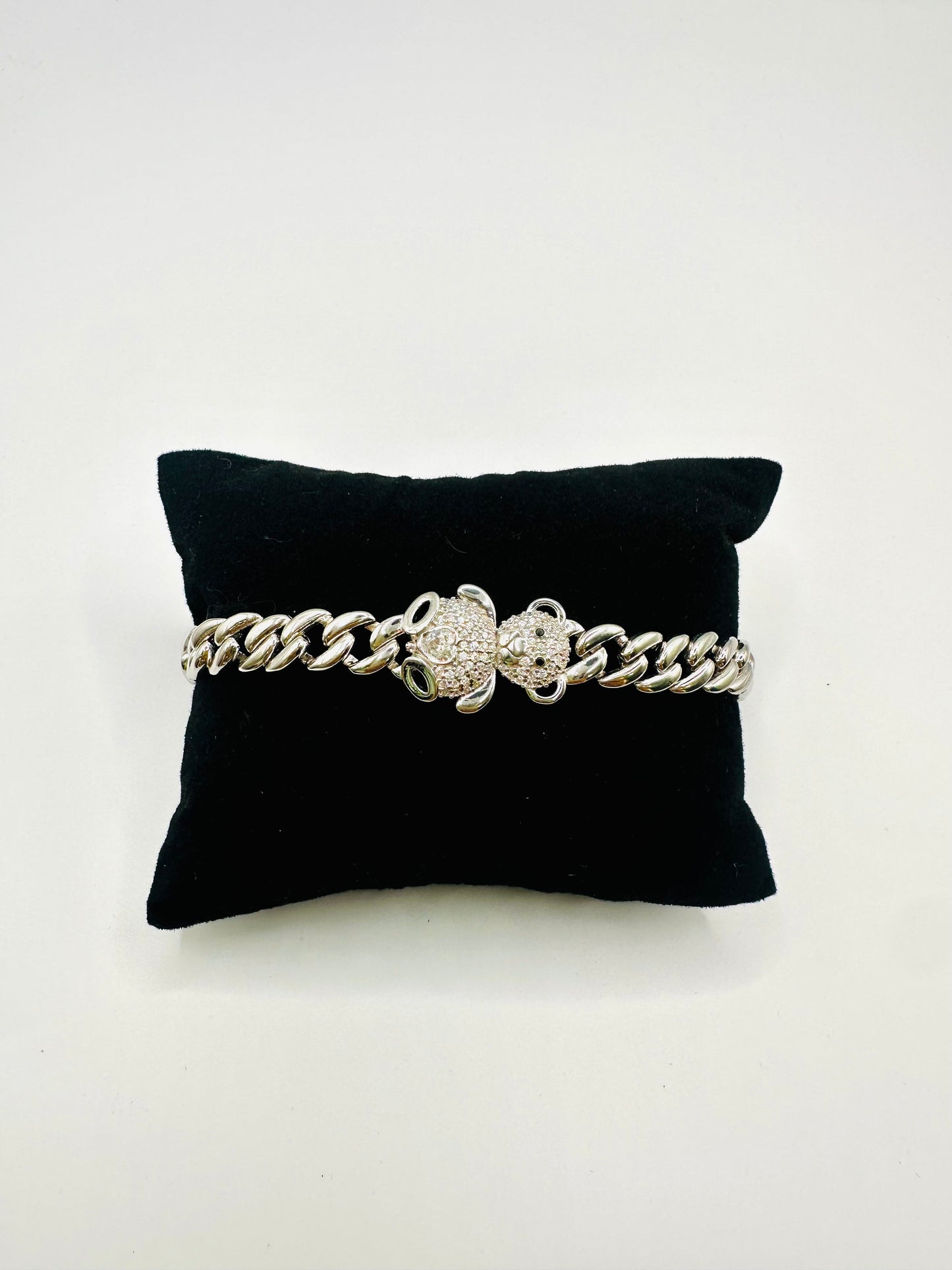 Bracelet Ourson & Perle En Argent 925