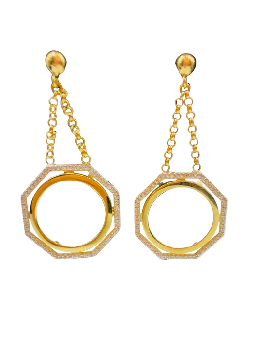 Boucles D’oreilles Porte Pièce 10 Francs 750/1000