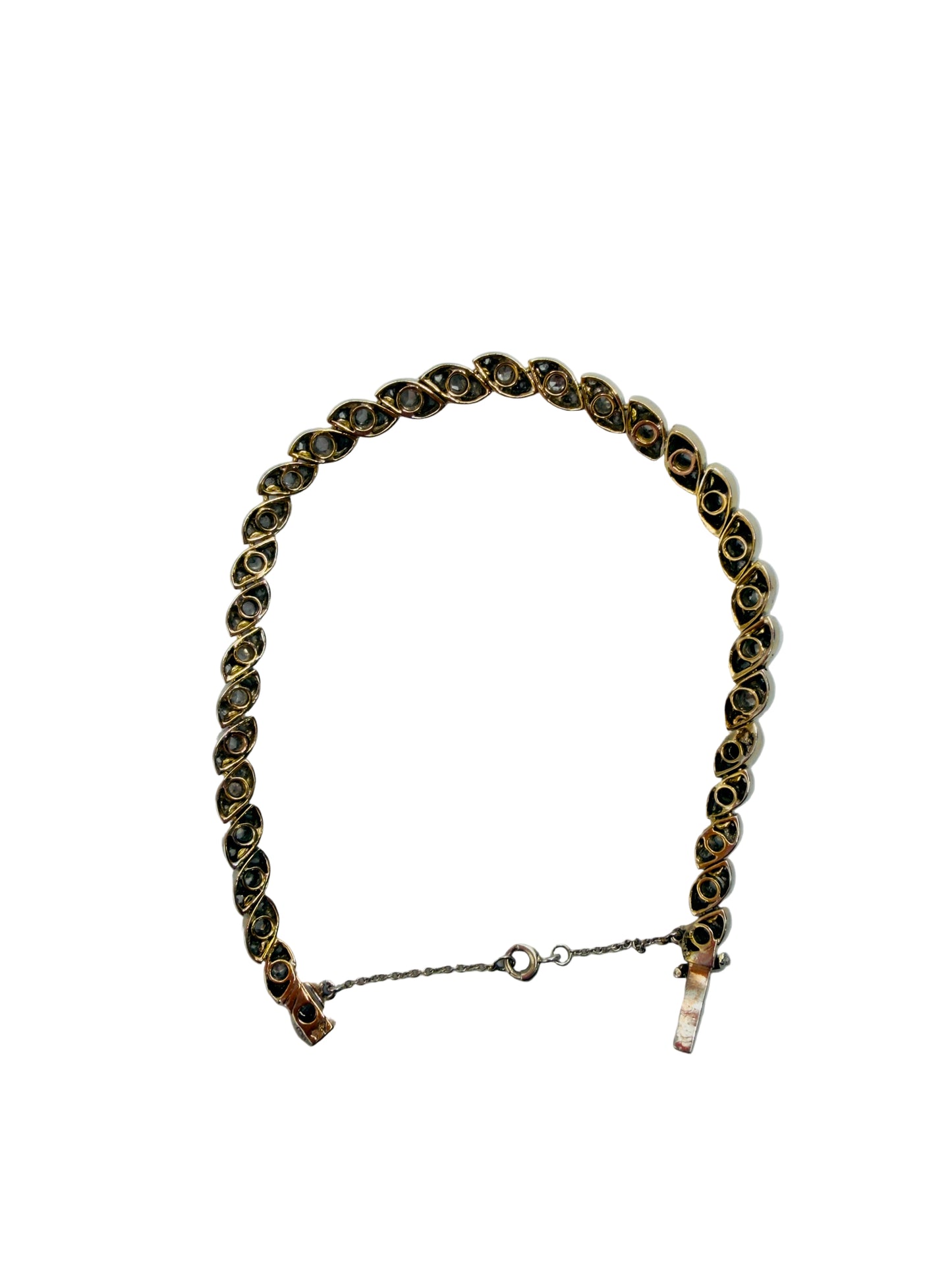 Bracelet deux Or et Diamants taille rose Or 750/1000