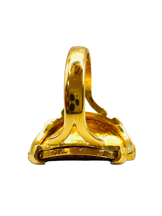 Bague Porte-Pièce Courbée “Napoléon Empire” – Or 18 et 21 carats ~ 4 griffes