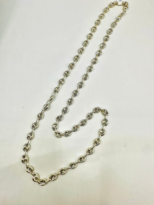 Chaîne homme en argent 925 petite graine de café