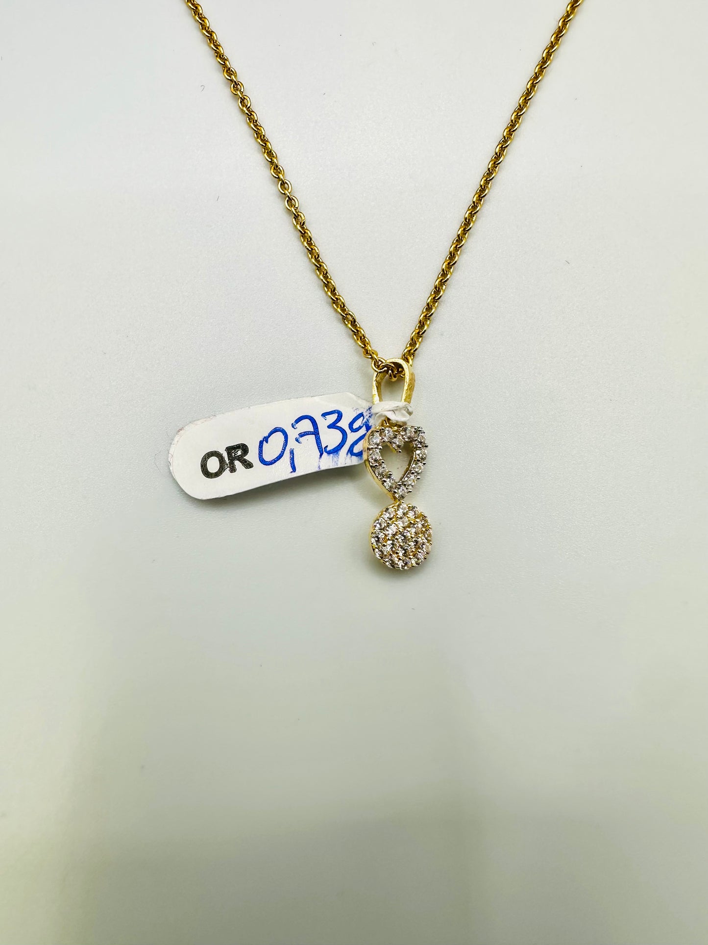 Chaîne & Pendentif Petit Cœur ❣️ Or 750/1000