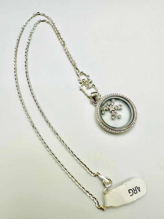 Chaîne en argent 925 avec pendentif “étoiles mobiles”