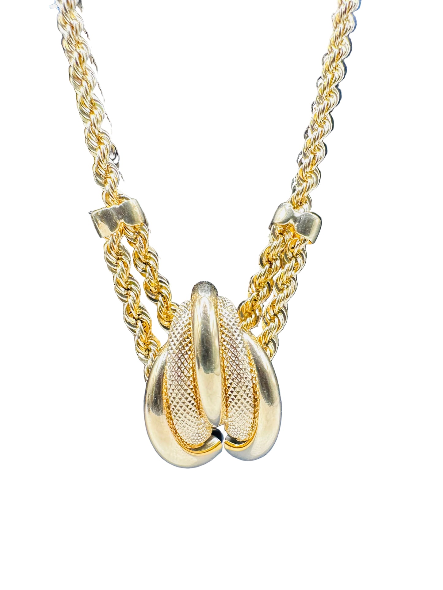 Collier maille corde avec pendentif en or 18 carats