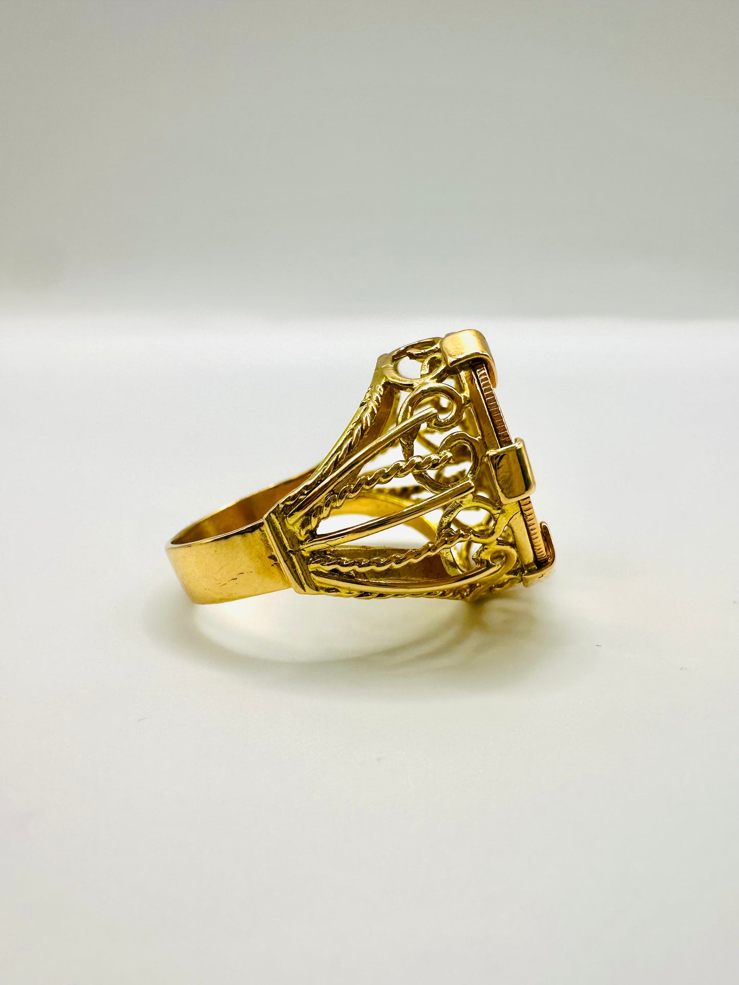 Bague Porte-Pièce “Napoléon” – Or 18 et 21 carats ~ 6 griffes