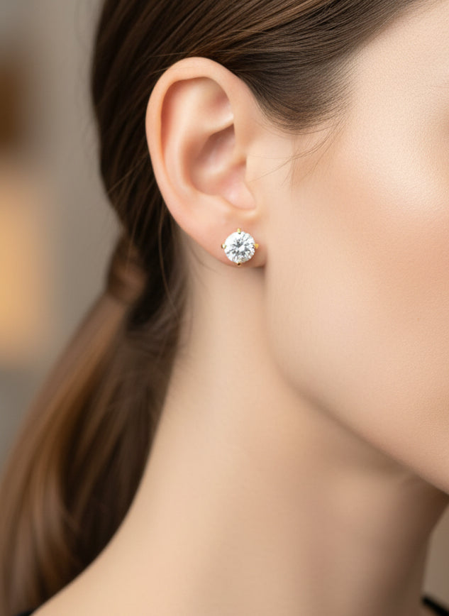 Boucles D’oreilles zirconium Or 750/1000