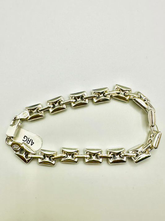 Bracelet homme en argent 925 graine de café carrée
