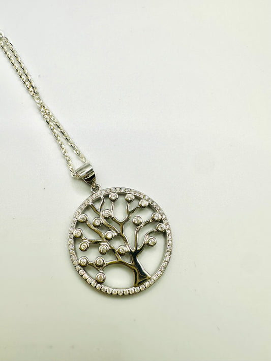 Chaîne en argent 925 avec pendentif arbre de noah