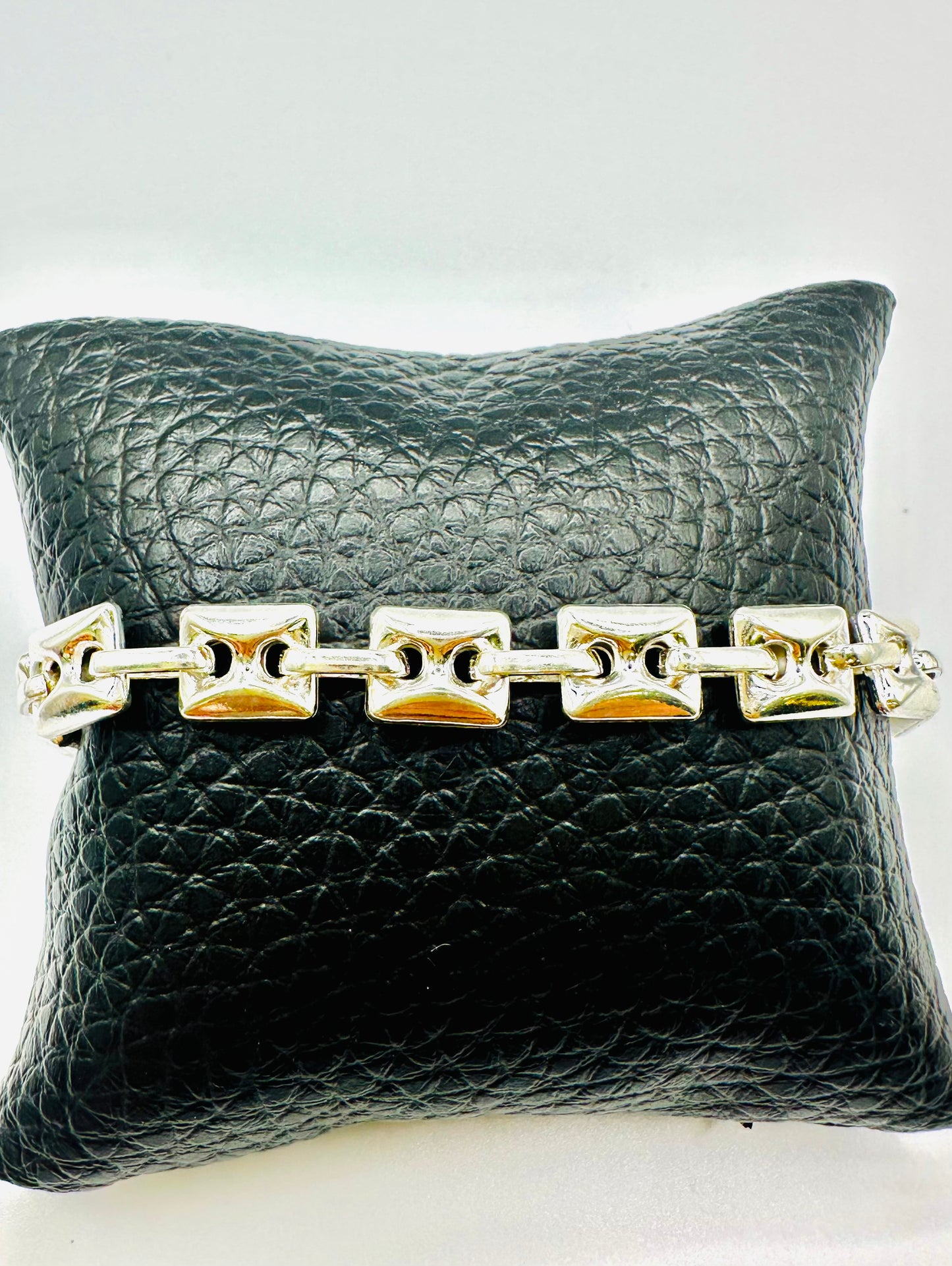 Bracelet homme en argent 925 graine de café carrée