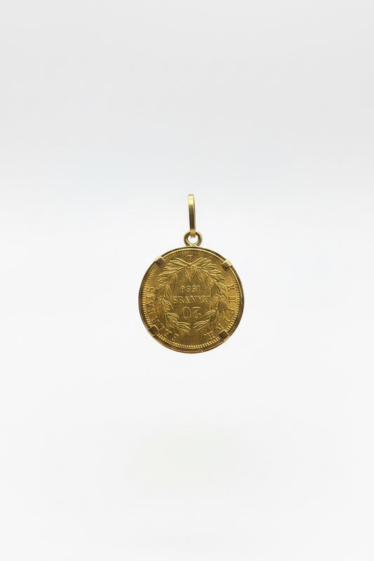 Pendentif porte pièce Napoléon 20 francs Or 750 & 900/1000