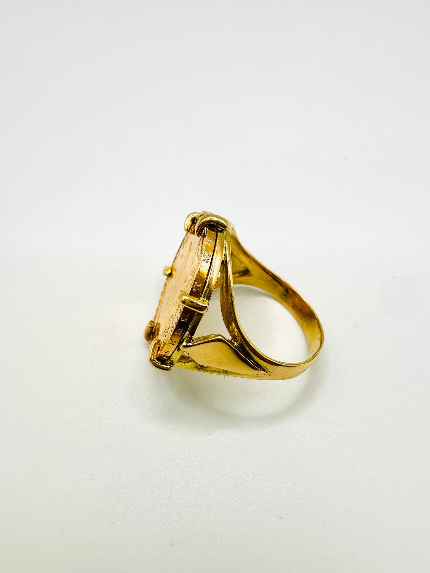 Bague Porte-Pièce “Marianne” – Or 18 et 22 carats ~ 6 griffes
