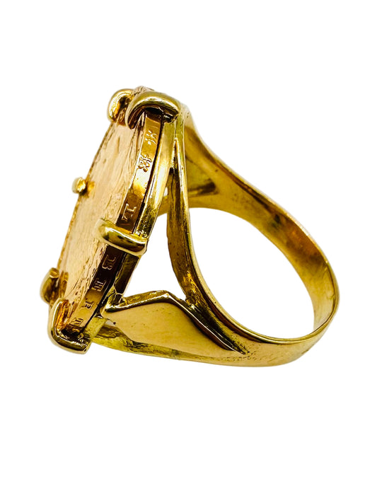 Bague Porte-Pièce “Marianne” – Or 18 et 22 carats ~ 6 griffes