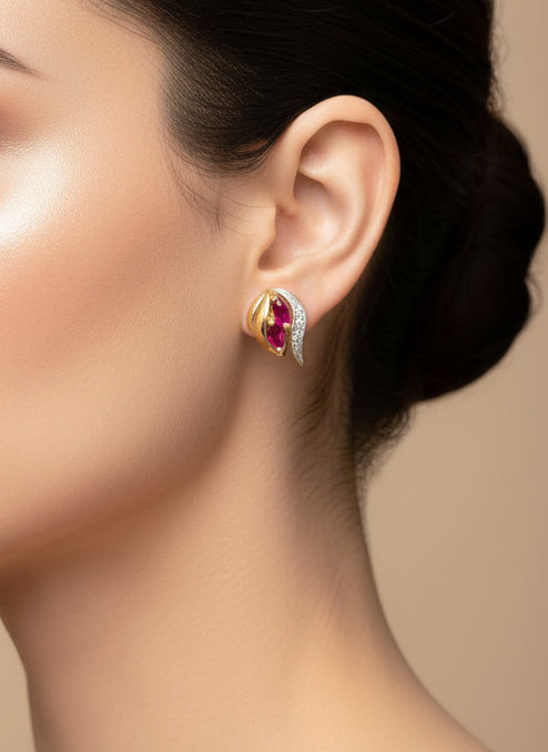 Boucles D’oreilles rubis Or 750/1000