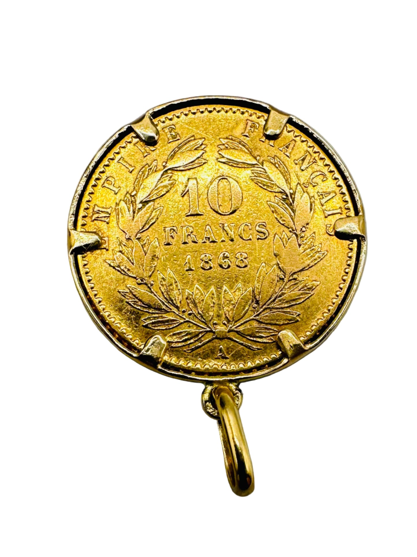Pendentif porte-pièce Napoléon 10 Francs – Or 18 & 21.6 Carats