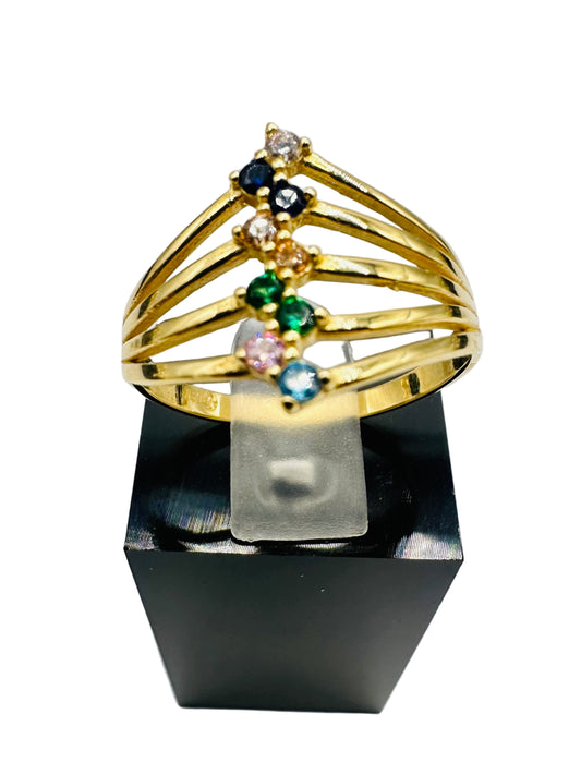 Bague Multicolore en Or Jaune 18 Carats