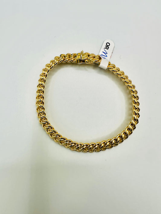 Gourmette maille américaine droite Or 750/1000