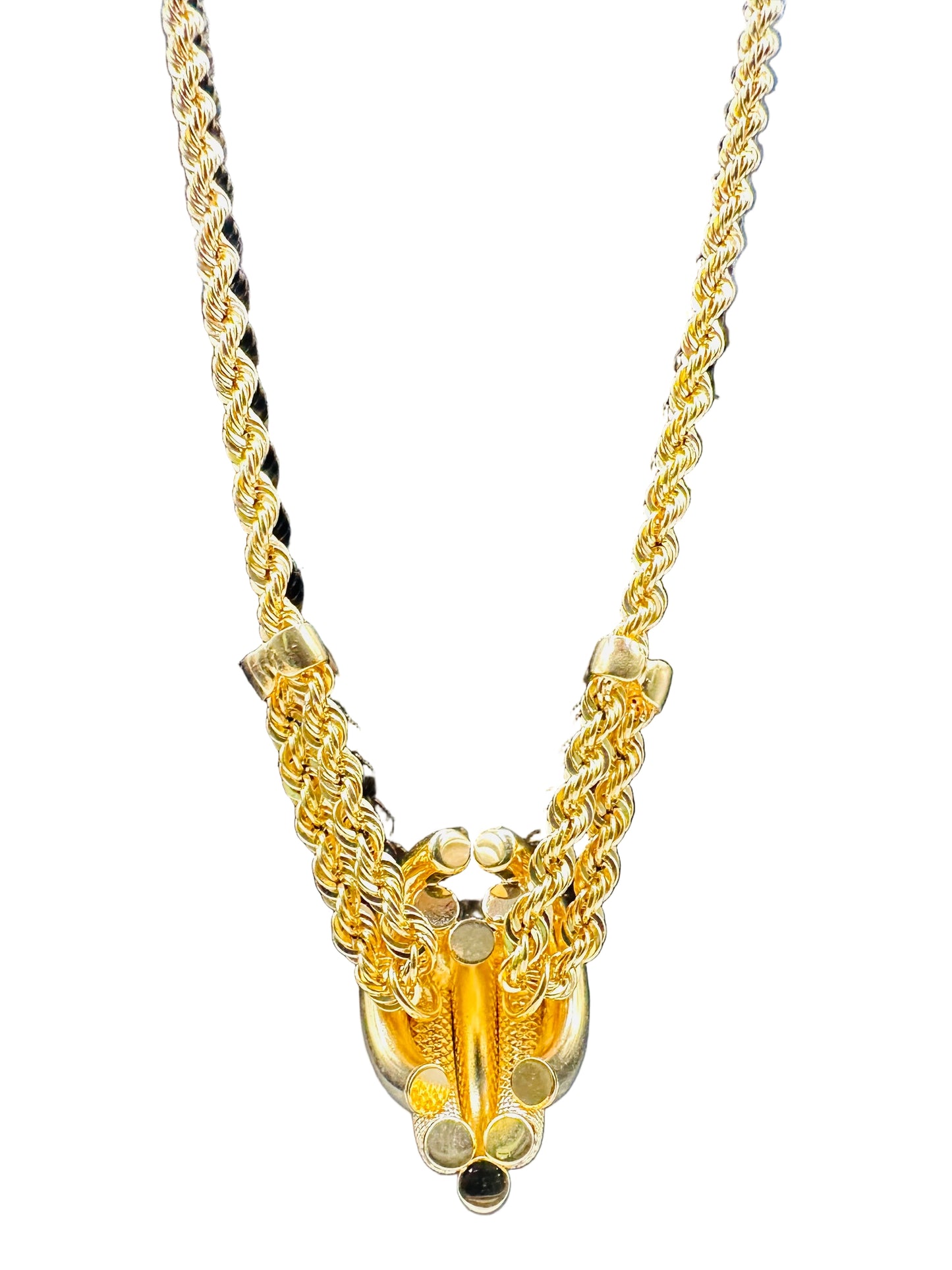 Collier maille corde avec pendentif en or 18 carats