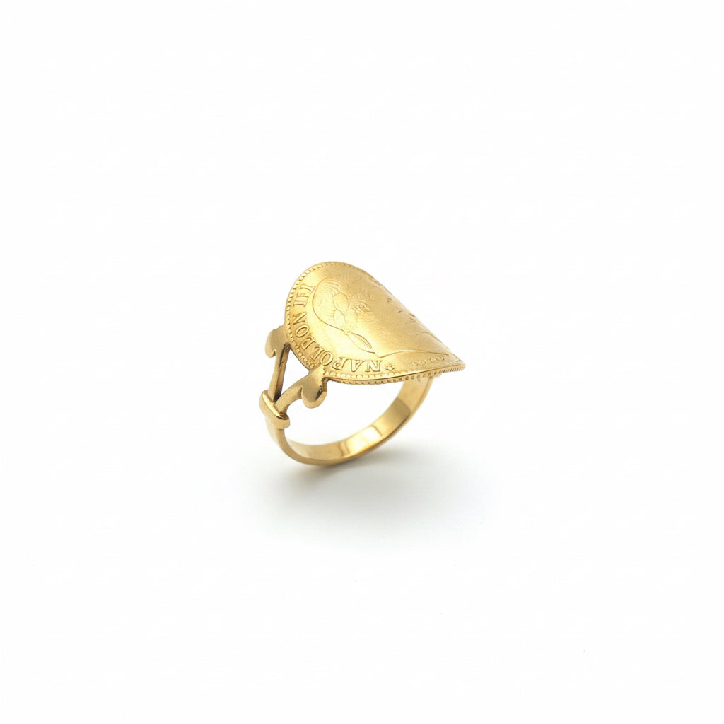 Bague Porte Pièce 10F Courbée Or 18&21,6 carats
