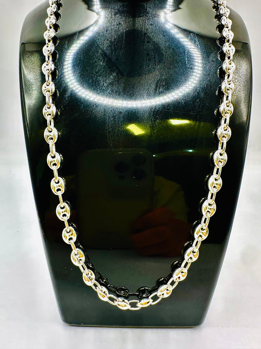 Chaîne homme en argent 925 petite graine de café