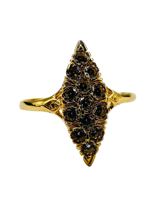 Bague Marquise Sertie en Or Jaune 18 Carats