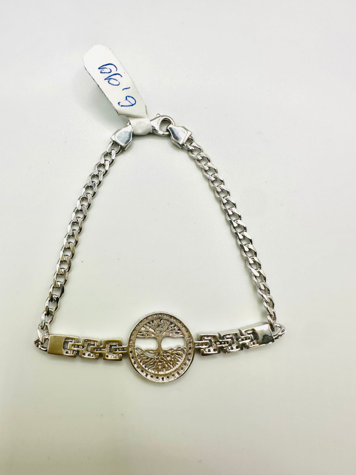 Bracelet Gourmette “Arbre de Noah Perlée ” En Argent 925