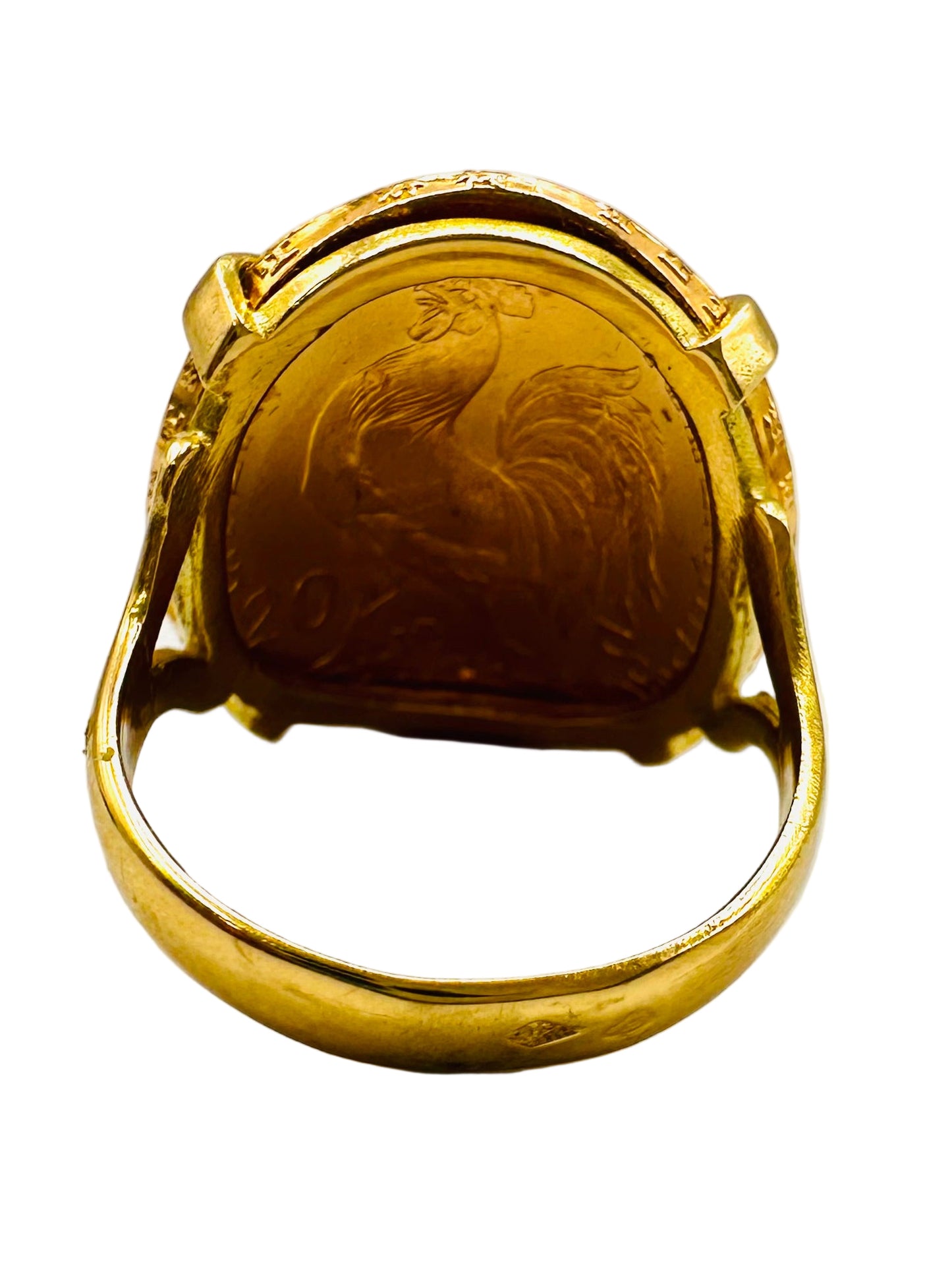 Bague Porte-Pièce Courbée “Marianne Coque” – Or 18 et 22 carats ~ 4 griffes