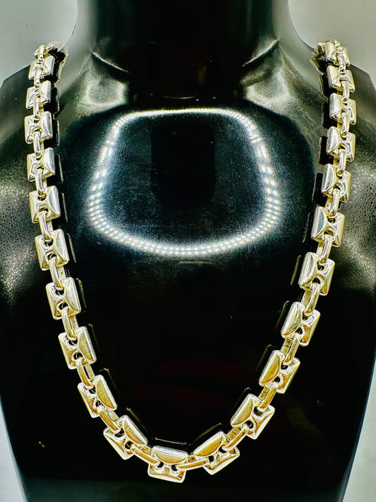 Chaine homme en argent 925 petites graine de café carrée